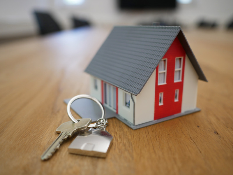 A model house with keys 